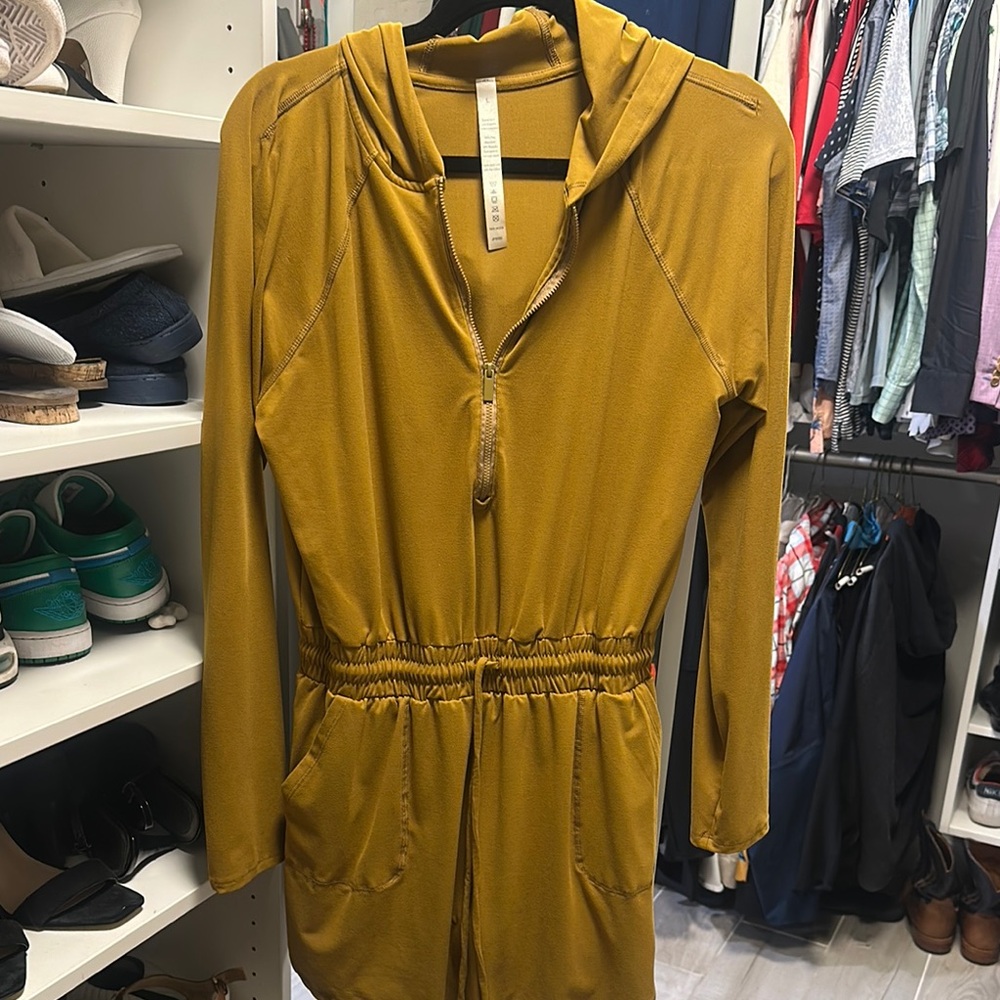 Mustard Yellow Hooded Jumpsuit